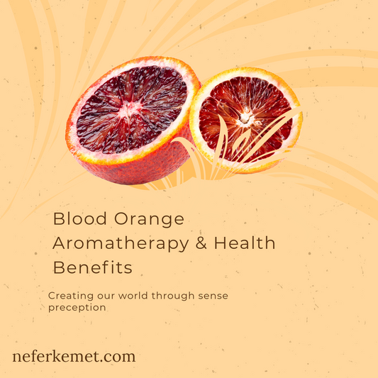 An image showing two sliced blood oranges (citrus x senensis). With the title of the blog type on it. 